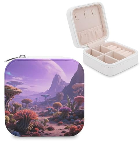 PNHDGBO Travel Jewelry Box Plant Planet Small Jewelry Storage Box for Girls Women to Store Rings Earrings Pendants Watches Necklaces Lipsticks