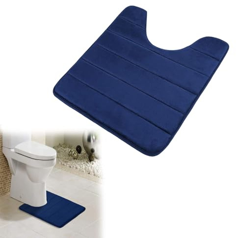 WSDFTQ Toilet Mats Pedestal Only, Pedestal Mat for Toilet, U-Shaped Non-Slip Bathroom Floor Mat, Quick Drying Machine Washable Toilet Rug for Bathroom Safety and Decor, 50x60cm