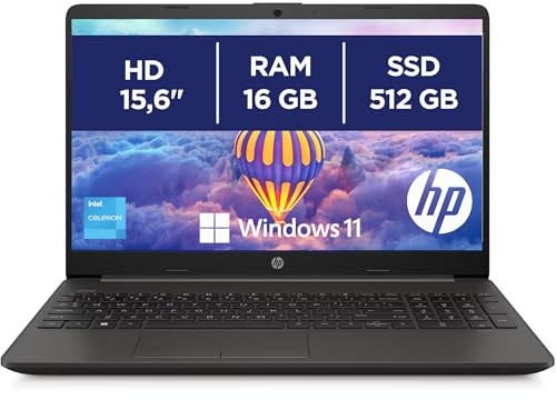 HP 250 G9, Notebook Computer Portatile, Intel N4500, Display HD da 15,6, Ram 16 Gb DDR4, SSD NVMe 512 Gb, Windows 11 Pro