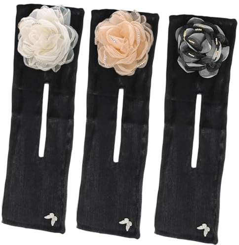 Alipis 3pcs Flower Hair Bun Maker Set Hair Donut Shaper Wire Twist Clip Black White Apricot White for Women Teens Messy Updo Styling Accessories