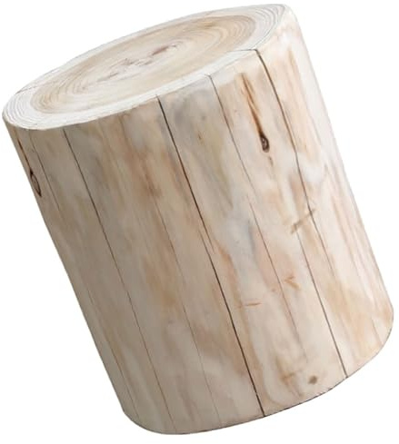 DECHOUS Sgabello in Legno Massello Forma di Ceppo Multiuso per Cambio Scarpe Comodino e Decorazione Interni Sgabello Piccolo e Robusto per Camera da Letto e Ingresso