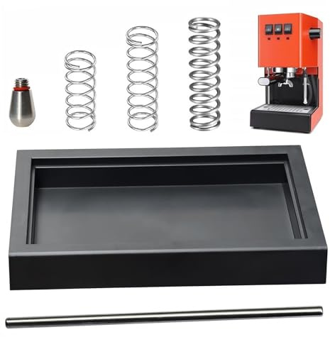 Niedriges Profil-Tropfschalen-Set, Dünne Tropfschale mit niedrigem Profil, 3 Druckfedern 1 Sprühdüse, Kaffeemaschinen-Zubehör kompatibel mit Gaggia Classic Pro RI9480 RI9380 RI9403