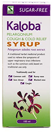 Schwabe Pharma - Kaloba Cough & Cold Relief Syrup - Pelargonium Sidoides Root Extract - Traditionally Used for Common Cold, Runny Nose, Sore Throat, Blocked Nose, Cough - Sugar Free – 100ml