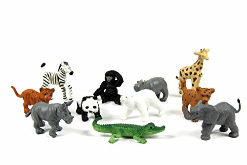 Miniblings 10x Tierkinder Figuren Set – Bemalte Zoo- und Wildtierbabys – Miniatur Spielzeug für Kinder und Sammler