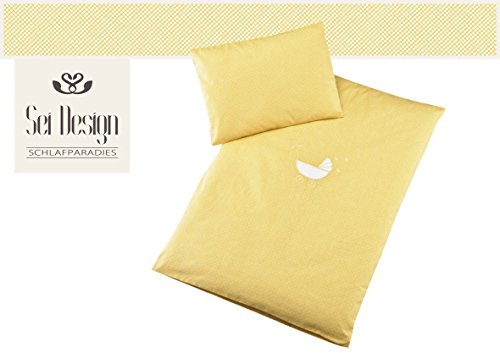 Sei Design Kinderbettwäsche 2 Tlg. Babybettwäsche passend zu Kinderwagenset: Bettdeckenbezug 60x80 + Kopfkissenbezug 30x40