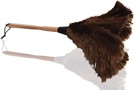 50cm 20'' Premium Quality Genuine Ostrich Feather Duster – Attracts Dust Particles - Thick Soft Feathers - Durable Ergonomic Wooden Handle – Easy Efficient Dusting - 100% Money Back