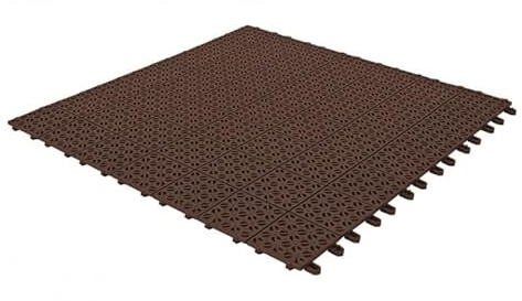 Set da 4 Piastrelle Flessibili in Plastica 55,5 x 55,5 cm da esterno, drenanti e autobloccanti Colore Caffè