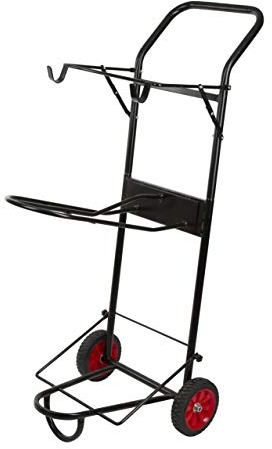 Kerbl Sattelcaddy (Farbe schwarz, B x H x T 48 x 127 x 78 cm, Gewicht 15 kg, fahrbar und klappbar, geeignet für Stall/Turnier und unterwegs) 321000