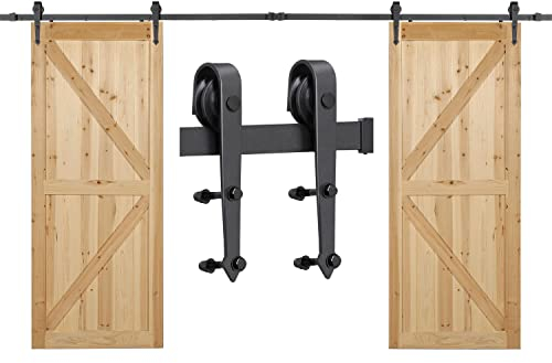 Yaheetech 366cm Schiebetürbeschlag Set Schiebetürsystem Laufschiene für Schiebetür mit Abstandshalter Montage-Set