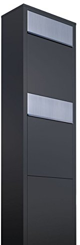 Briefkastenanlage, Design Briefkasten Big Box for Two Schwarz/Edelstahl - Bravios