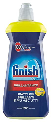 Finish Brillantante Lavastoviglie, Additivo Lavastoviglie, Lemon, 500 ml (Confezione da 2 Brillasciuga). Rimborso di 2€, ovvero sia 1€ per ogni prodotto con il bollino acquistato