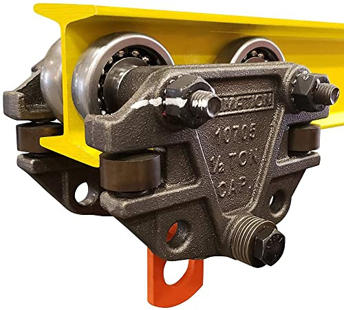 Ultimation Heavy Duty 1,000 Pound Capacity I-Beam Trolley with Side Guide Rollers - Ideal for Automotive Assembly Plants - Industrial Grade, High Load-Bearing Fits 3, 4, and 6 Tall Trolley Systems