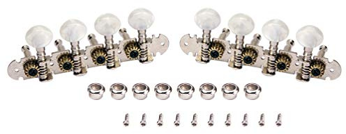 Milisten 2Pcs Mandolin Tuning Pegs Machine Heads String Tuning Pegs For Mandolin Instruments Accessory Part (Silver)
