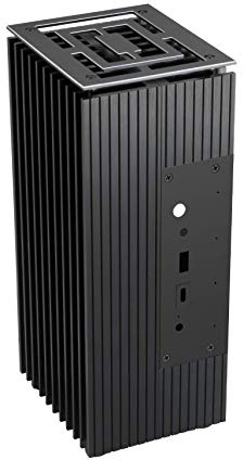 Akasa Turing FX, Lüfterloses PC-Gehäuse, Passive CPU-Kühlung, Für Intel 10th Gen NUC (Frost Canyon), Interner M.2-SSD-Kühlkörper, Unterstützt 2.5 HDD/SSD, schwarz, A-NUC52-M1B