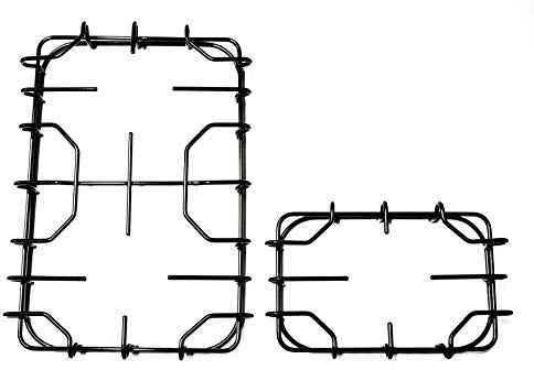Star Kit 2 griglie in filo smaltato nero lucido 340 x 225 mm. 140 x 225 mm. per cucina piano cottura 3 fuochi a gas con piastra elettrica - P5555/KIT