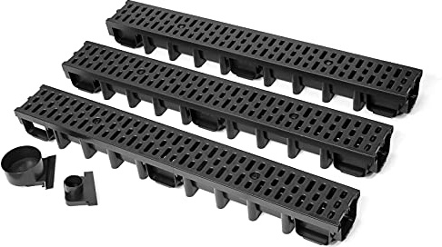 HYDROTEC Kunststoff Entwässerungsrinne SELFline 3er Set Klasse A15 3 Meter