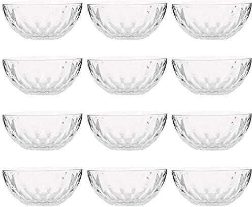Cul de Poule Bol Enfant saladier INOX Bol Chinois ZHANGZONGBol 12 pièces/Bol à Salade en Verre Diamant Pratique Soupe de Riz Fruits Dessert Bol de Rangement avec boîte pour Une Utilisation dans la