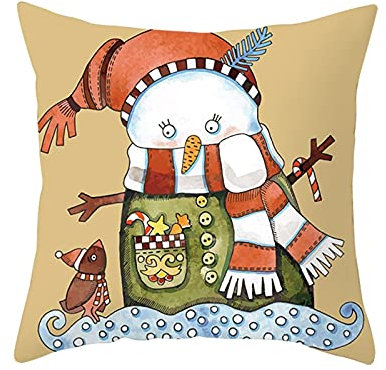 Kissenbezüge Kuschelig, Weihnachten Weinachten Deko Kissenbezug Schneemann Polyester für Weihnachtsdekoration 45X45CM