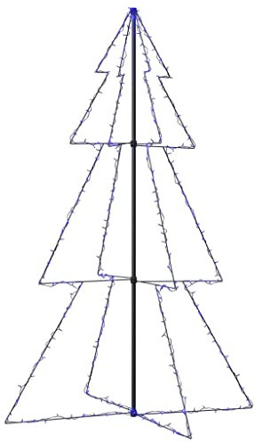 vidaXL Weihnachtskegelbaum Weihnachtsbaum Lichterbaum Beleuchtet Dekobaum Weihnachtsdeko Lichterkette Beleuchtung 240 LEDs Indoor Outdoor 118x180cm
