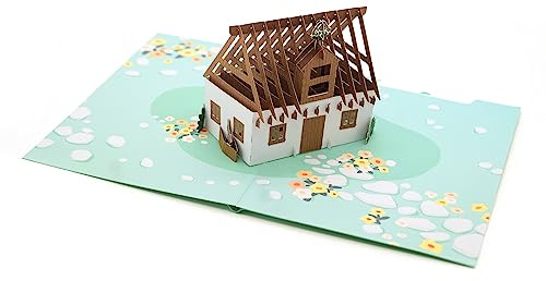 ASVP Shop Glückwunschkarte zum Hausbau, Richtfest Karte Geschenkidee oder Geschenk zum Einzug oder Umzug Einladung, Gutschein zu Richtfest Einweihungsfeier