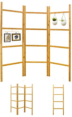 DuneDesign Raumteiler Holz zum Befüllen - 180x180 Raumteiler Pflanzen Paravent Bilderrahmen Raumtrenner Deko - Trennwand Raumteiler Wohnzimmer - Kräuter Leiter Trennwand Schreibtisch Hochbett Regal