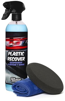 GxDetail Recuperador de Plásticos y Abrillantador Hidratador de Plástico y Neumáticos Coche y Moto 500ml. – Recuperador de Gomas Viejas, Interior, Exterior, Ruedas.