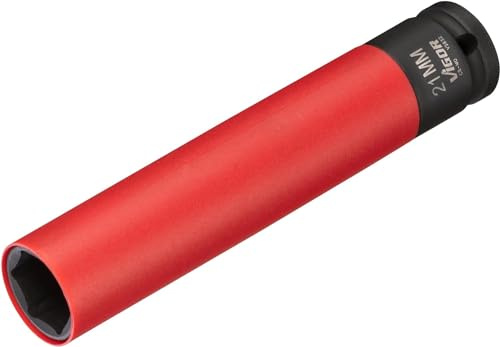 VIGOR Schlagschrauber Steckschlüsseleinsatz, lang, V5932, 1/2″, SW 21 mm | 1/2 Zoll (12,5 mm) Vierkant hohl, Antrieb 1/2 Zoll (12,5 mm) Vierkant hohl, Abtrieb Außenprofil Sechskant, SW 21 mm, Ø 30 mm