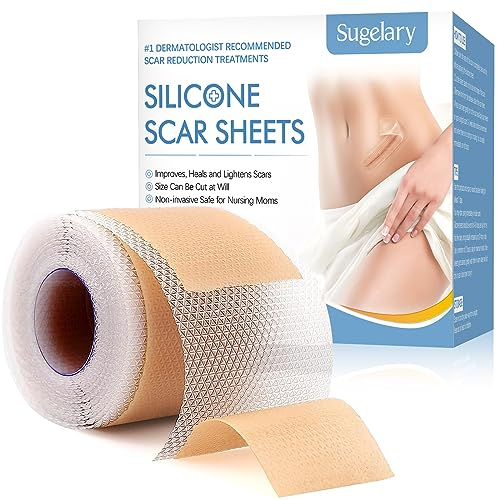 Silikonpflaster für Narben, Professionell Narbenpflaster für Narben Durch C-Sektion, Operationen, Verbrennungen, Keloid, Akne und mehr, Vorrat für 6–8 Monate Silikon-Narbenrolle (4CMx300CM)