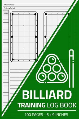 Billiard Training Log Book: Billiard Training Journal with Pool Table Diagrams | Billiards Practice Logbook | 100 Pages