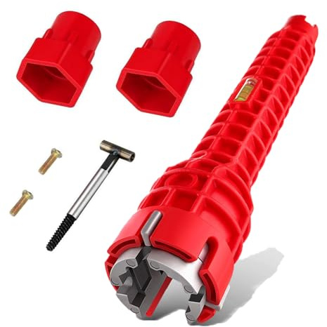 1set Basin Wrench & Tap Spanner - 8 in 1 Multi Purpose Faucet Installer Tool for Toilet Bowl & Kitchen Plumbing