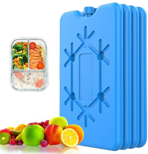 Mecctuck Kühlakkus für Kühltasche, 4 Stück Kühlbox, Ultradünner Kühlelement
