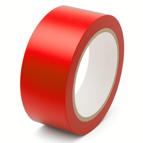GTSE - Nastro di Marcatura per Pavimento 50 mm x 33 m rosso 1 Rotolo | Nastro segnaletico per pavimenti, alta visibilità - Ideale per palestre, piste da ballo e aree di lavoro