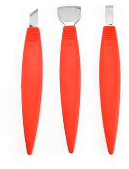 Dinghaole Coupe Râpe à Pied Pédicure - Outil de soin des pieds pour enlever les peaux mortes, nettoyeur de pieds en acier inoxydable pour pédicure (lot de 3 rouges)