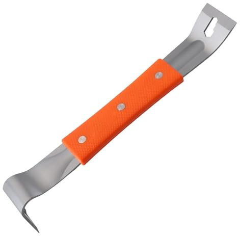 Pry Bar | Poignée en caoutchouc - Barre de biche plate - levier de levier - Outil de retrait de plinthe - En acier inoxydable - Multifonctionnel - Pour menuisier, enlever les clous