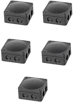 Plastic Electrical Junction Boxes, 5 Pieces, Black