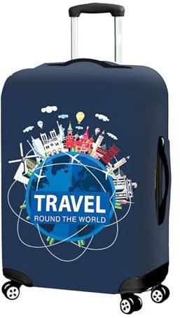 Pinsheng Elastisch Reise Kofferhülle 18-32 Zoll Waschbar Kofferschutzhülle Gepäck Cover Reisekoffer Hülle Schutzhülle mit Band für Koffer (L(25-28 Zoll))