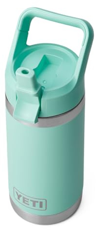 YETI Rambler Jr Kids Bottle, Vacuum Insulated Stainless Steel Bottle with Straw Cap, Seafoam, 12 oz (355 ml)