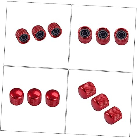 Toyvian 3 Stück Metall Effektpedal Knöpfe Rot Für E-gitarren Und Bass Ersatz Regler Aus Langlebigem Metall Für Verstärker Und Effektgeräte