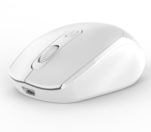 LIWEARE Ratón Bluetooth, inalámbrico, Bluetooth y conexión de 2,4 GHz a través del receptor USB, recargable, silencioso, para Windows, macOS, ChromeOS, compatible con PC, Mac, portátil, tabletas