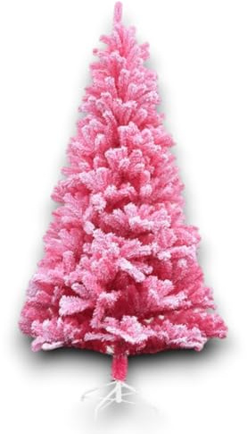 Albero di Natale Rosa Innevato da 120 cm con 220 Punte, Effetto Realistico e Folto, Facile Montaggio e Base Stabile, Decorazione Natalizia Unica e Originale per Casa e Ufficio - Design Moderno