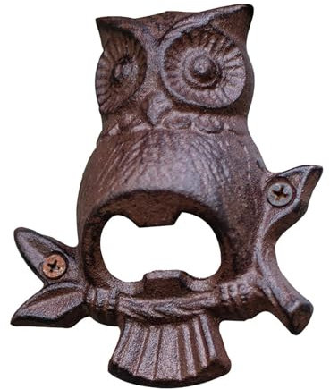 Wall Mounted Bottle Opener - Wine Bottle Opener, Cast Iron Owl Bottle Opener Wall Mounted | Decorative Nautical Decor Cast In, Antique Design Durad