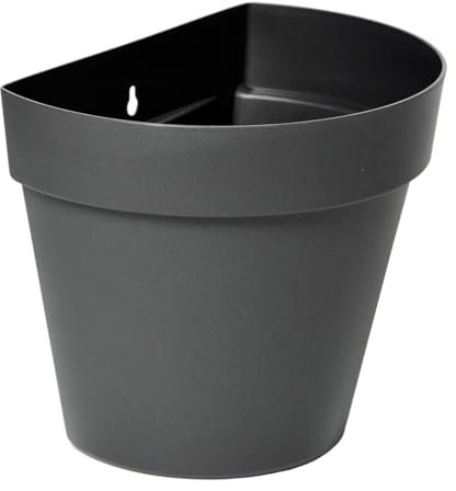 colourliving Pflanzkübel Blumentopf Rio | Pflanzkübel Robuster Übertopf oder Wand Blumentopf |aus Kunststoff, (Anthrazit, 28x20x23cm Wand)