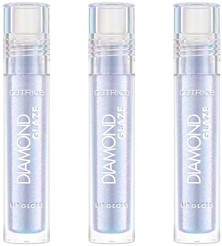 Catrice Diamond Glaze Lip Gloss, Nr. 010, Silber, sofortiges Ergebnis, glänzend, holographisch, glitzernd, vegan, ohne Parabene, ohne Mikroplastikpartikel, Nanopartikel frei, 3er Pack (3x3ml)