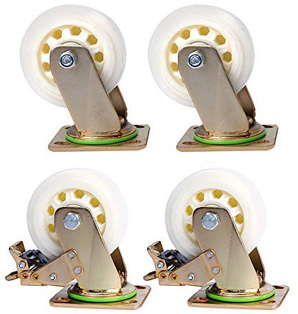 HUJIEAAA Ruedas giratorias para Trabajo Pesado, 4 Ruedas para carritos de Trabajo Pesado, Ruedas de Nailon para Muebles, 3 Estilos, Ruedas direccionales, Ruedas giratorias con Freno, Ruedas