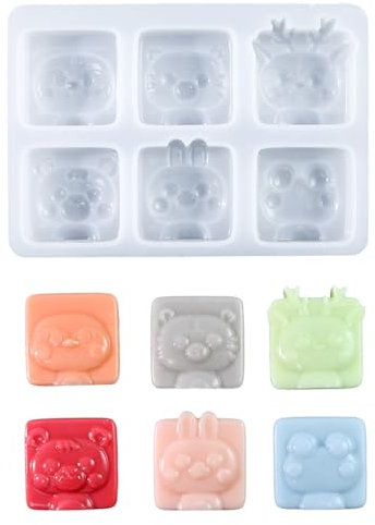 Flexible Silikon-Backformen, einzigartige 6 Mulden, Tier-Silikonformen für kreative Bäcker und Dessert-Herstellung