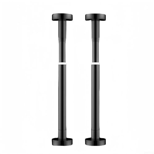 Lot de 2 barres de support télescopiques, système de support réglable, tige de support réglable, 30-50 cm/50-80 cm, support de levage pour évier armoire canapé (50-80 cm, noir)