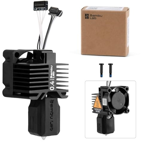 CCTREE Original P1P/P1S Hardened Steel Nozzle Hotend Complete Kit, 0,4mm | Full Assembly Hot End mit Fan, Ceramic Heater, Thermistor, Extruder Heating Block Replacement für Bambu Lab P1P/P1S