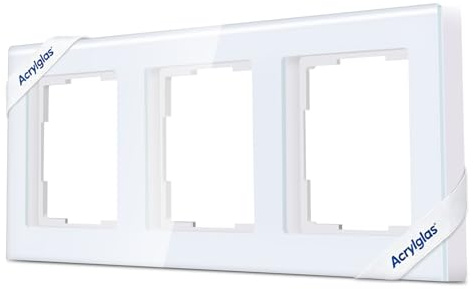 SMARTERCURRY 3-Fach Acrylrahmen, 222 x 80 mm, Weiß | Acrylrahmen für SMARTERCURRY 55-System Rollladenschalter, Lichtschalter und Steckdosen, Frei Zusammenbaubar