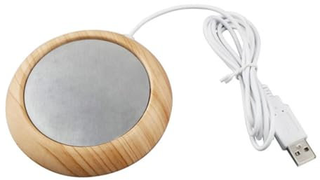 Cabilock Calentador De Tazas USB Posavasos Calentado De Madera Clara para Escritorio Mantiene El Calor De Té Agua Cacao Uso Oficina y Hogar