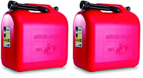 BIKAIN Tanica Benzina - 20 Litri - Realizzata in Polietilene - Taniche Carburante Resistente agli Additivi dei Combustibili - con Tubo Flessibile - Certificata Un - Modello B20ECO (Confezione da 2)